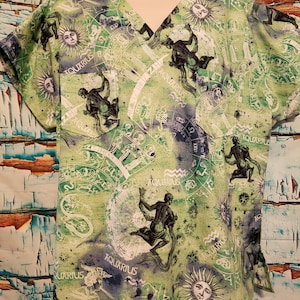 Unisex Aquarius scrub top