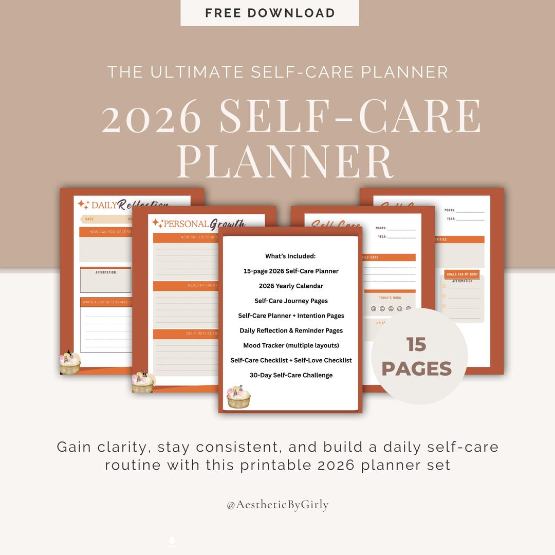 Wellness Planner Printable | Self Care Habit Tracker (PDF) - Etsy