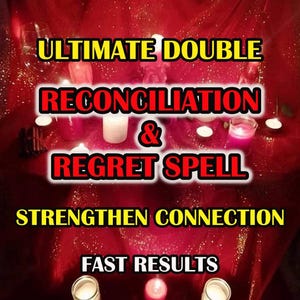 Könnte beinhalten: Eine Ansammlung verschiedener weißer und rosa Kerzen auf einem schimmernden roten Stoff. Das Bild enthält den Text: ULTIMATE DOUBLE RECONCILIATION & REGRET SPELL STRENGTHEN CONNECTION FAST RESULTS. Mehrere kleine Kerzen sind angezündet.