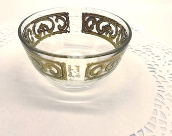 Vintage Georges Briard Signed Bowl with Gold Scrolls-Small Bowl Signed by Georges Briard