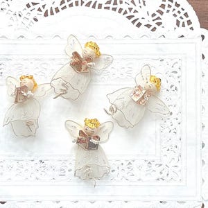 Vintage Angel Ornaments-Set of four(4) Christmas Angels-Vintage Christmas Decorations-Angel Tree Ornaments-Angel Decorations-Vintage Angels