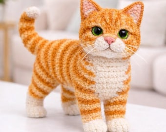 Schema all'uncinetto per gatto soriano arancione / Gatto amigurumi PDF