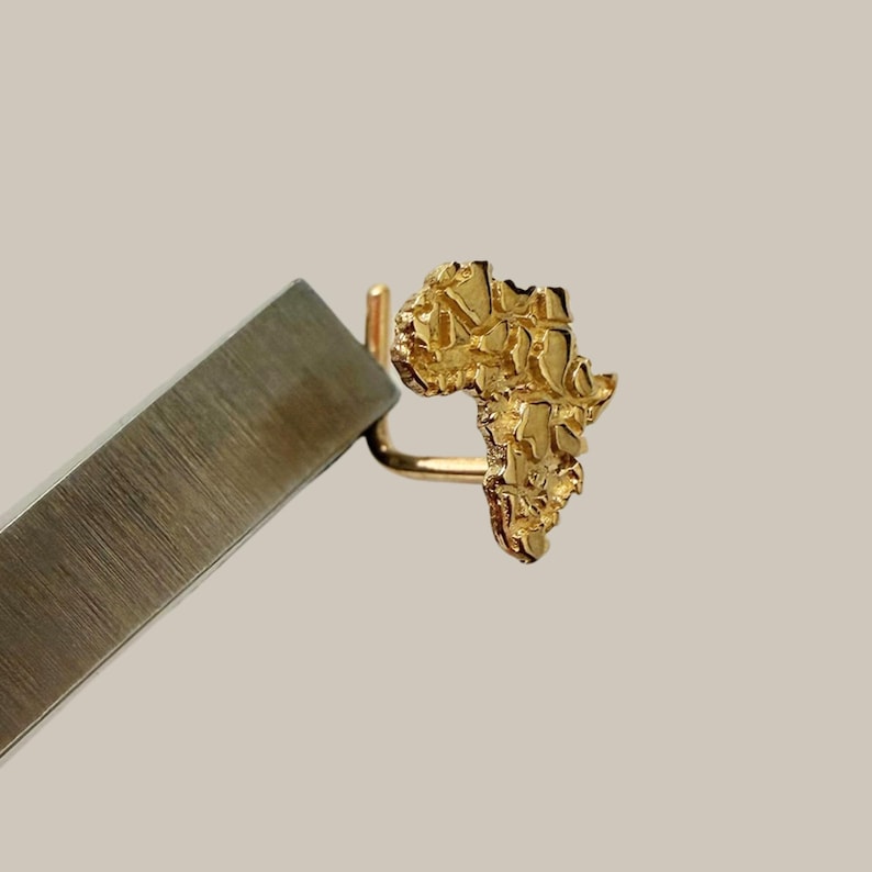 14K Gold Africa Map Nose Stud | African Heritage Nose Ring | 20G Real ...