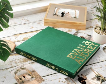 Personalized Velvet Photo Album, Self Adhesive, Wedding Keepsake