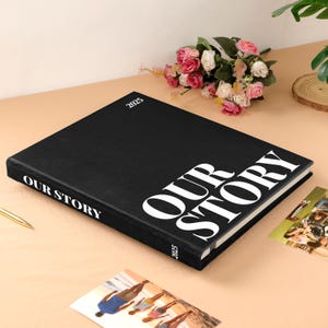 Self Adhesive Velvet Photo Album Personalized, Wedding Scrapbook Album, Couple Memory Book, Anniversary Gift for Family & Travel Photos