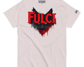 Giallo Thriller Shirt - Black Cat Horror Movie T-Shirt – Fulci 80s Retro Tee - Vintage Italian film - New wave streetwear tee