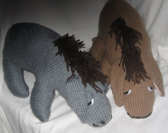 Toy Donkey - KNITTING PATTERN – pdf file by automatic download