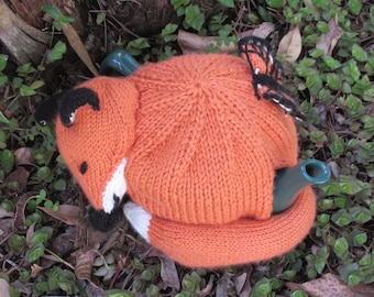 Fox Tea Cosy KNITTING PATTERN – pdf file by automatic download
