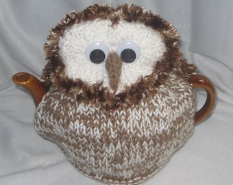Barn Owl Tea Cosy - KNITTING PATTERN -  pdf file by automatic download