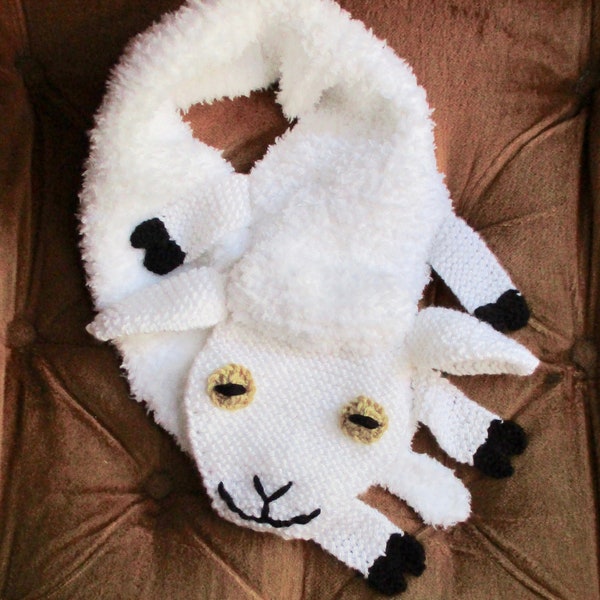 Sheep Scarf - KNITTING PATTERN - pdf file by automatic download