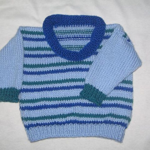 Little Roll-neck Sweater (for babies & toddlers) - KNITTING PATTERN - pdf file by automatic download