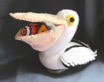 Toy Pelican – KNITTING PATTERN - pdf file by automatic download