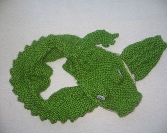 Crocodile Scarf  - KNITTING PATTERN - pdf file by automatic download