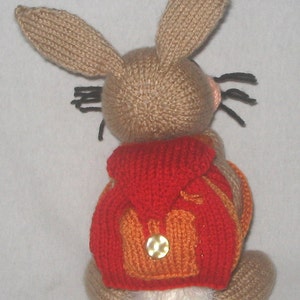 Backpacking Bunny & White Rabbit - KNITTING PATTERN - pdf file by automatic download
