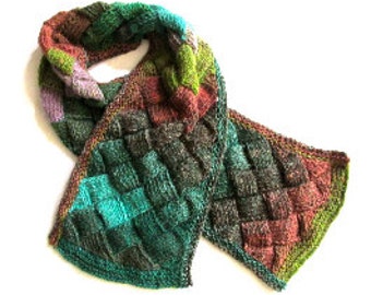 Flat Entrelac  - KNITTING PATTERN - pdf file by automatic download