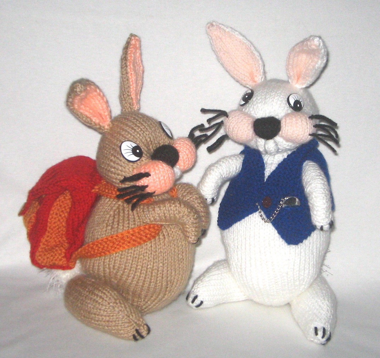 Backpacking Bunny & White Rabbit - KNITTING PATTERN - Pdf File by ...