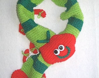 Caterpillar Scarf - KNITTING PATTERN -  pdf file by automatic download