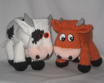Toy Cow - KNITTING PATTERN  – pdf file by automatic download
