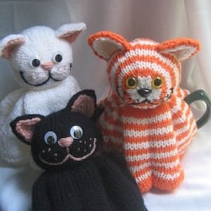 Cat Tea Cosy KNITTING PATTERN pdf file by automatic download image 1