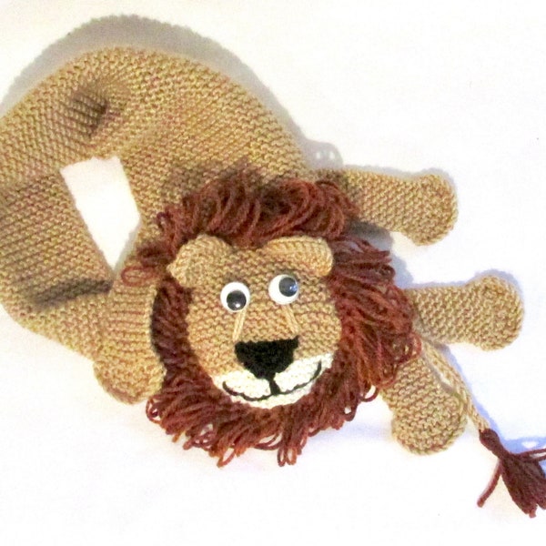 Lion Scarf - KNITTING PATTERN - pdf file by automatic download