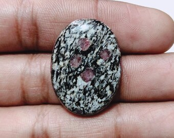 Natural Ruby Fall Cabochon, Oval Gemstone (29x21x5 MM, 33.55Cts)