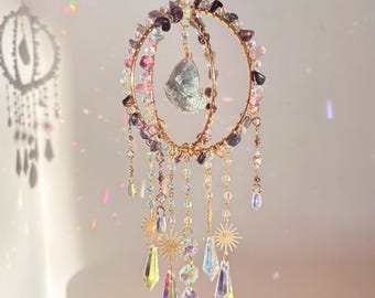 Handmade Crystal Suncatcher, Gemstone Rainbow Maker, Boho Home Decor Gift
