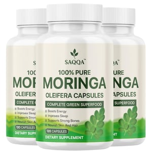 Pure moringabladcapsules – Superfood voedingssupplement, 120 counts 500 mg – VERPAKKING 0F 3