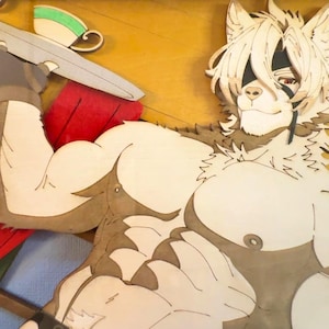 El Mayordomo - Bara Furry 3D Shadowbox / Edición limitada hecha a mano inspirada en Von Lycoan de ZZZ imagen 7