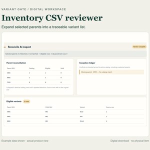 Variant Gate — Offline Parent SKU to Variant CSV Reviewer
