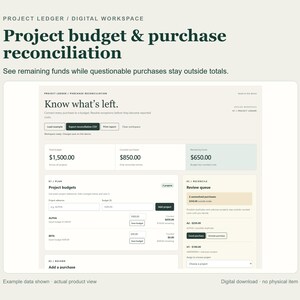 Project Ledger | Offline Project Budget & Purchase Reconciliation