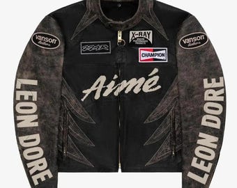 Very Rare!! Vanson Leather Clair De Lune Skeleton Bones Jacket