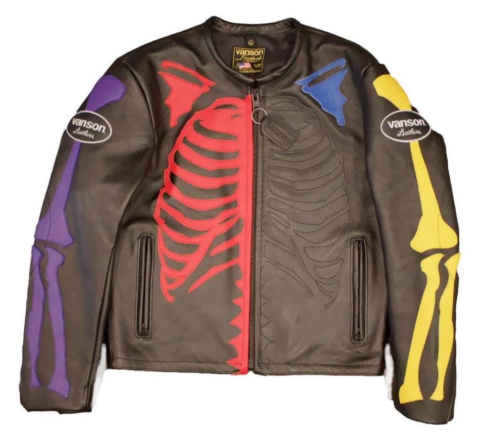 Vanson Skeleton Leather Jacket - Etsy Canada Vanson Skeleton Leather Jacket - Etsy Canada