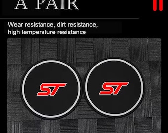 Sous-bocks porte-gobelets antidérapants en silicone Ford ST Mondeo Fiesta Kuga (2 PCS)
