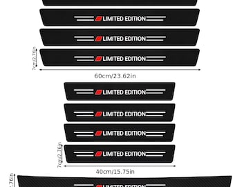 Carbon Fiber Car Door Sill Protectors: Anti-Scratch Scuff Pedal Covers (9 Pcs)