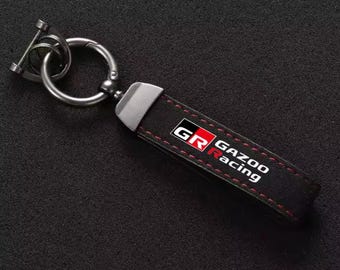 Suede Metal Car Keychain for Toyota GR Sport Gazoo Racing