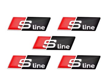 3D Aluminum S Line RS Logo Steering Wheel Badge for Audi Interior Accessories