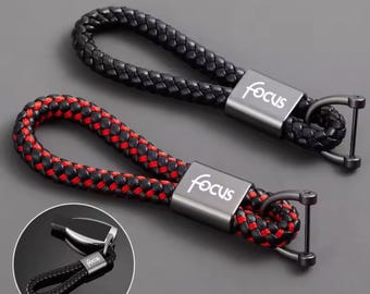Leather Rope Keychain, Zinc Alloy Car Key Ring, Vehicle Accessory Holder