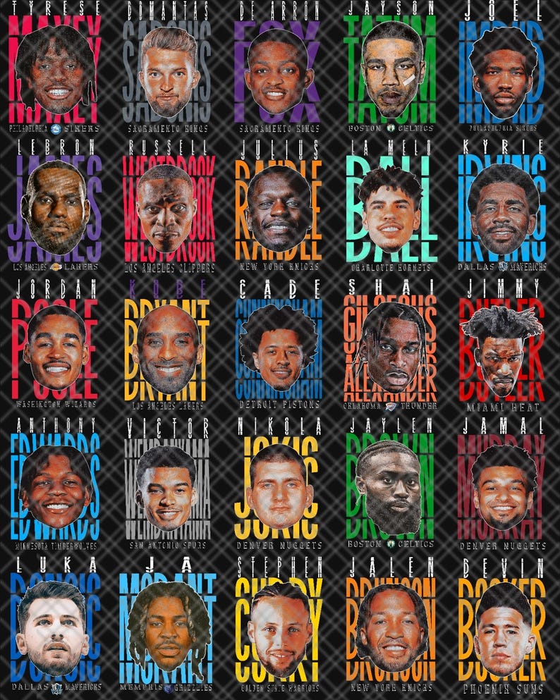 Basketball Player Bigface Png Design Bundle (digital Download) - Etsy