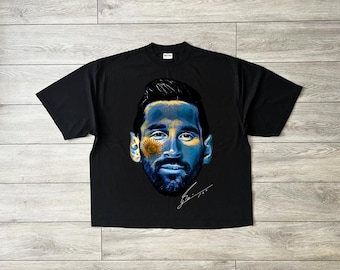 Messi PNG Bigface Design, T Shirt Design, Good For DTG or DTF Transfer Halftone (Digital Download)