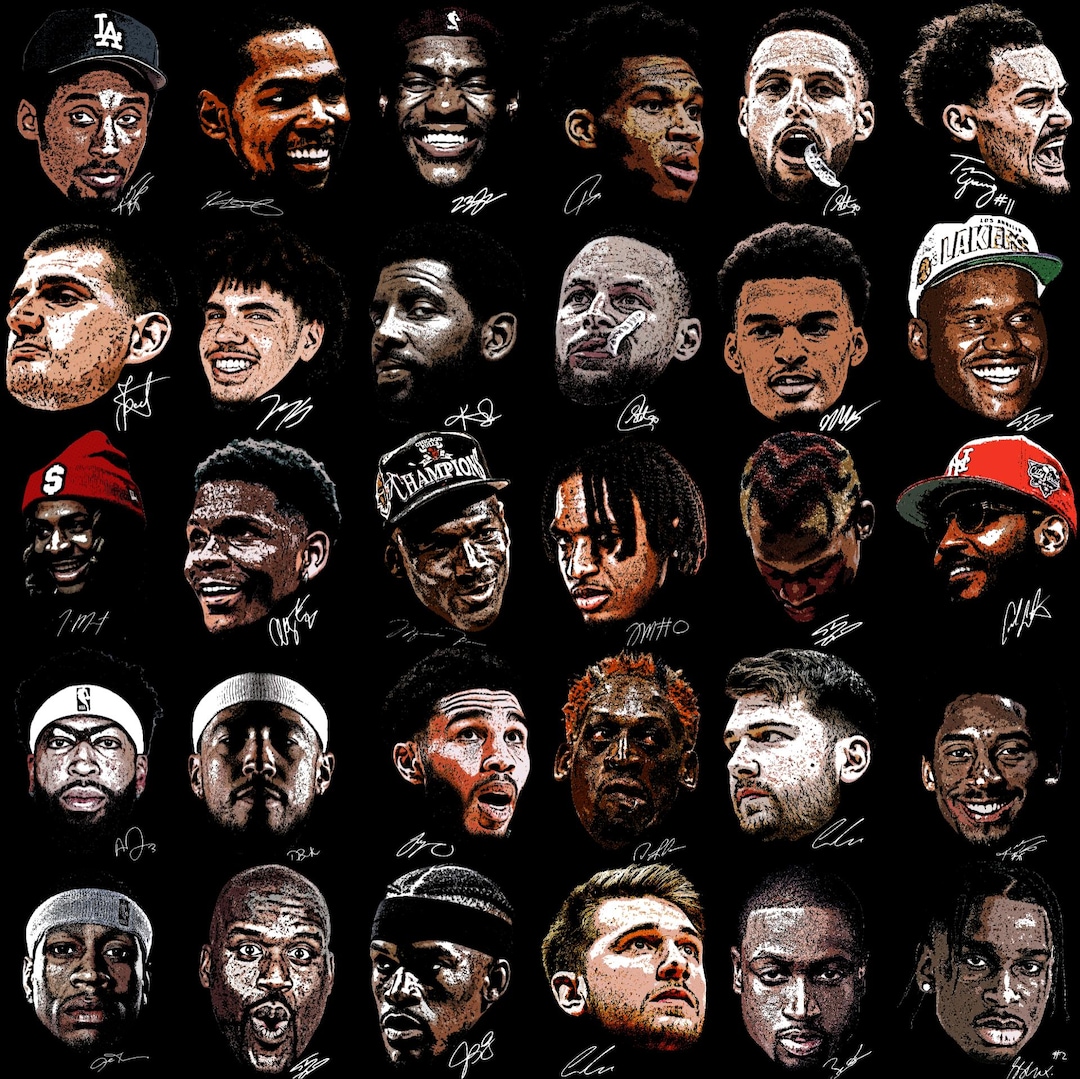 NBÆ Bigaface Collection, Basketball Player Bigface Png Design Package ...