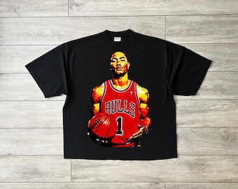 Derrick Rose PNG Design, T Shirt Design, Good For DTG or DTF Transfer, Halftone (Digital Download)