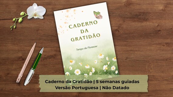 Caderno da Gratidão PDF | 5-semanas guiadas | Guia de Autocuidado (Ficheiro Imprimível)