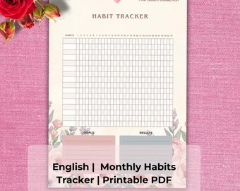 Monthly Habit Tracker | Minimalist Planner Pages (A4, A5, US Letter) (Digital Download)