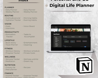 PERSONAL LIFE OS Notion Template - Complete Life Management System | Productivity Planner | Digital Organizer