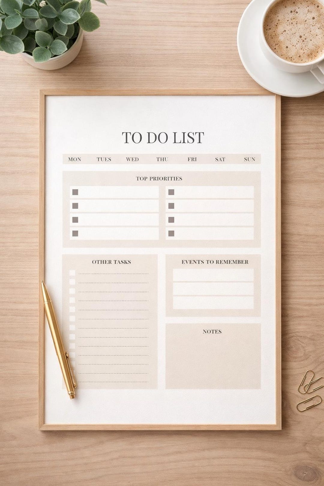 Minimal to Do List Printable | Weekly Planner | Neutral A4 Productivity ...