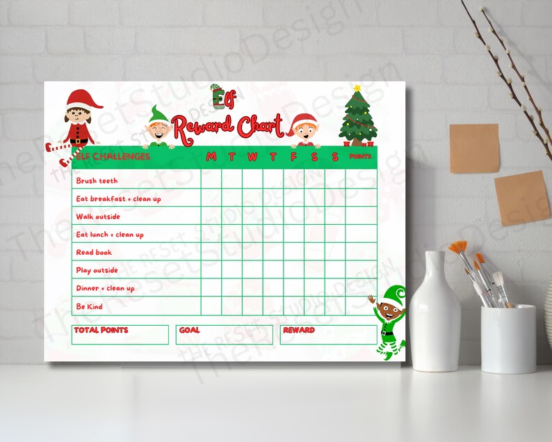 Elf Reward Chart | Christmas Behavior, Routine (A4 PDF) - Etsy