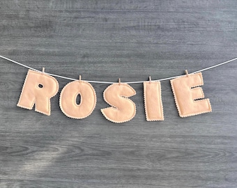 Felt Name Banner – Custom Plush Nursery Wall Decor