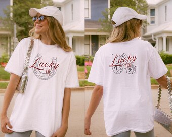 Lucky Me Lucky You T-Shirt, Lucky You Shirt, Gift for Trendy Girls, Cool Girl Tee, Lucky Charm Fashion, Good Luck Style, Cool Girl Aesthetic