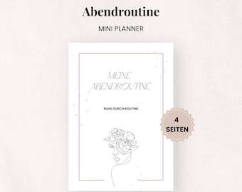 Evening Routine Mini Tracker | Abendroutine Planner Deutsch | Daily Reflection A4 (PDF Download)