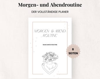 Morgenroutine & Abendroutine Bundle | Daily Routine Planner Set A4 | Self-Care Tracker + Positive Affirmationen | Printable PDF